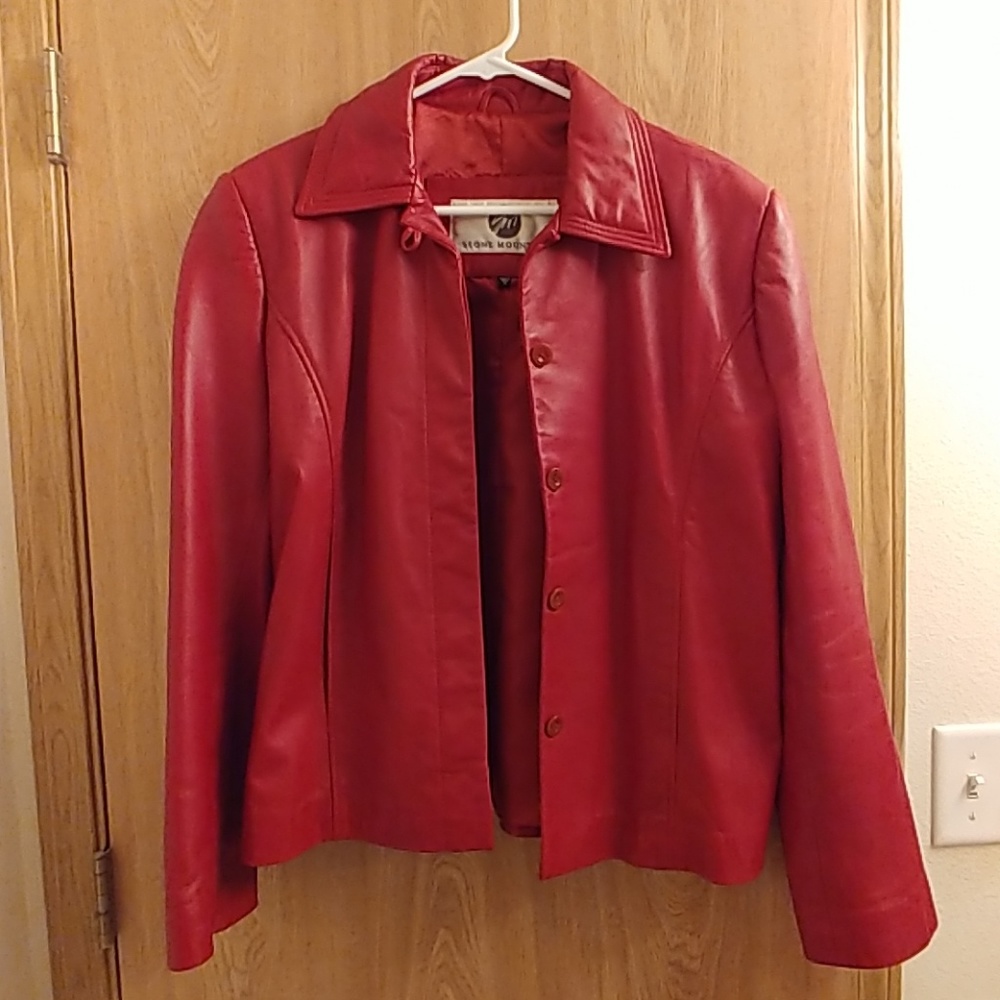 Vintage Red Leather Jacket